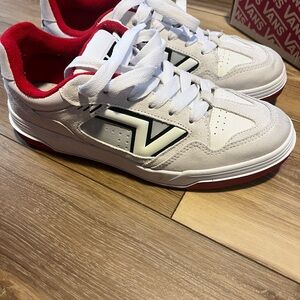 Vans White and Red Upland Sneakers